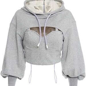 A.P.C. Light Gray Women's Cutout Hoodie